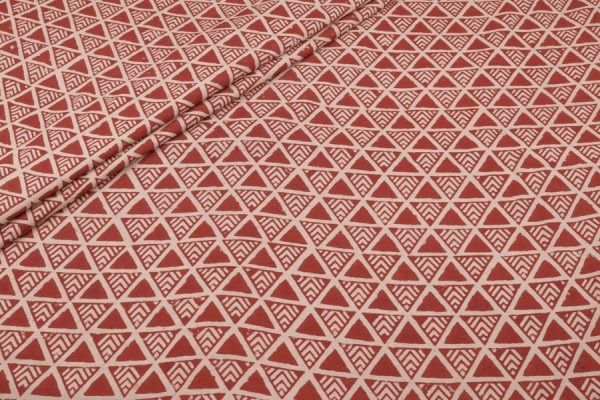 Natural Madder Red Bagru Handblock Printed Cotton Fabric