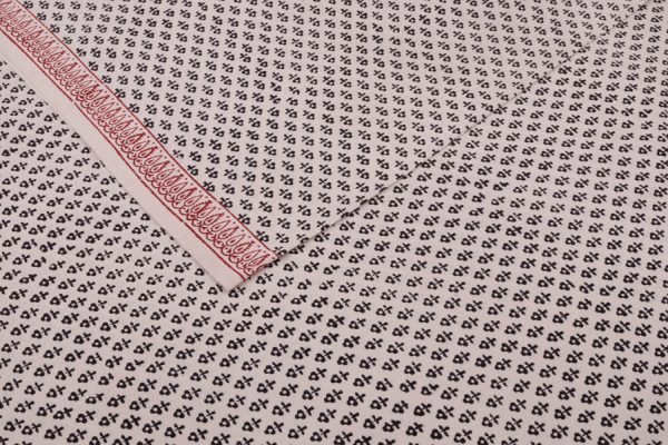 Natural White Bagh HandBlock Printed Cotton Fabric