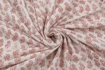 Natural White Bagh HandBlock Printed Cotton Fabric - Image 3