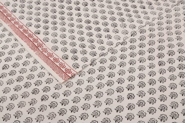 Natural White Bagh HandBlock Printed Cotton Fabric