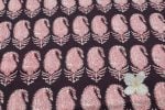 Black Bagh HandBlock Printed Cotton Fabric - Image 2