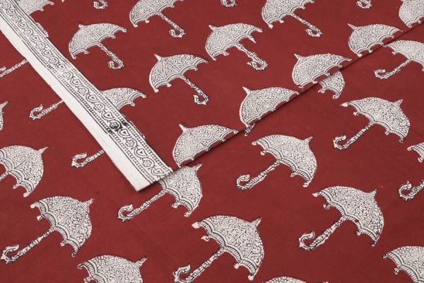 Madder Red Bagh HandBlock Printed Cotton Fabric