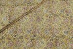 Natural Mustard Yellow Handblock Kalamkaari Printed Cotton Fabric