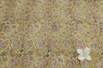 Natural Mustard Yellow Handblock Kalamkaari Printed Cotton Fabric - Image 2