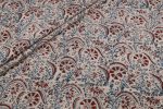 Natural Beige Handblock Kalamkaari Printed Cotton Fabric
