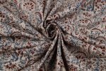 Natural Beige Handblock Kalamkaari Printed Cotton Fabric - Image 3