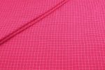 Razmatazz Pink Flowy HandLoom Woven Checkered Pure Soft Cotton Fabric