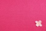 Razmatazz Pink Flowy HandLoom Woven Checkered Pure Soft Cotton Fabric - Image 2