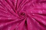 Barbie Pink Mercerised Fine Handloom Ikkat Tie-Dye Pure Soft Cotton Fabric - Image 3
