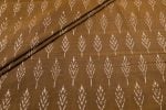 Golden Earth Brown Mercerised Fine Handloom Ikkat Tie-Dye Pure Soft Cotton Fabric