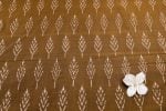 Golden Earth Brown Mercerised Fine Handloom Ikkat Tie-Dye Pure Soft Cotton Fabric - Image 2