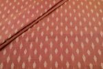 Rosy Copper Brown Mercerised Fine Handloom Ikkat Tie-Dye Pure Soft Cotton Fabric