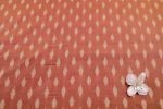 Rosy Copper Brown Mercerised Fine Handloom Ikkat Tie-Dye Pure Soft Cotton Fabric - Image 2