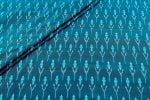 Bondi Blue Mercerised Fine Handloom Ikkat Tie-Dye Pure Soft Cotton Fabric