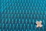 Bondi Blue Mercerised Fine Handloom Ikkat Tie-Dye Pure Soft Cotton Fabric - Image 2