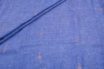 Electric Sapphire Blue Handloom Woven Zari Motif Pure Soft Linen Fabric