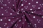 Wine Plum Bandhani Tie Dye 100% Pure Soft Cotton Satin Finish Fabric - Image 3