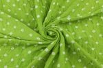 Leaf Green Bandhani Tie Dye 100% Pure Soft Cotton Satin Finish Fabric - Image 3