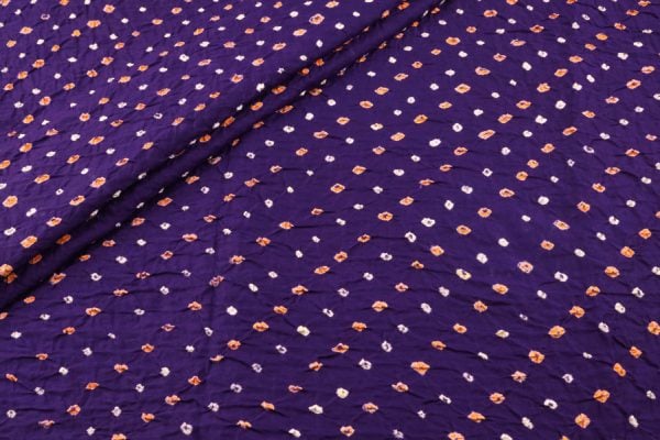 Royal Aubergine Bandhani Tie Dye 100% Pure Soft Cotton Satin Finish Fabric