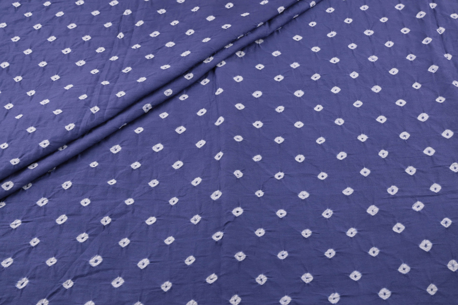 Indigo Violet Bandhani Tie Dye 100% Pure Soft Cotton Satin Finish Fabric Indigo Violet Bandhani Tie Dye 100% Pure Soft Cotton Satin Finish Fabric - Image 1