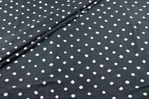 Slate Grey Bandhani Tie Dye 100% Pure Soft Cotton Satin Finish Fabric