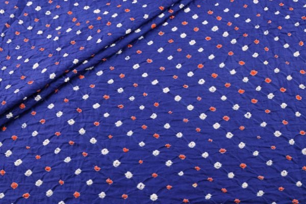 Royal Blue Bandhani Tie Dye 100% Pure Soft Cotton Satin Finish Fabric