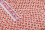 Muted Blush Pink Floral Handblock Printed 100% Pure Soft Cotton Fabric