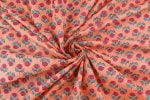 Muted Blush Pink Floral Handblock Printed 100% Pure Soft Cotton Fabric - Image 3