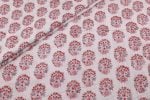 White Floral Handblock Printed 100% Pure Soft Cotton Fabric