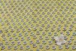 Olive Mustard Floral Handblock Printed 100% Pure Soft Cotton Fabric - Image 2