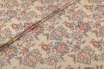 Warm Taupe Beige Floral Handblock Printed 100% Pure Soft Cotton Fabric