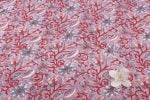 Warm Ash Rose Floral Handblock Printed 100% Pure Soft Cotton Fabric - Image 2
