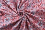 Warm Ash Rose Floral Handblock Printed 100% Pure Soft Cotton Fabric - Image 3