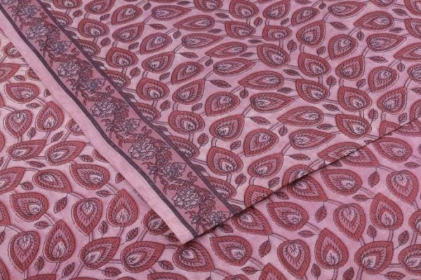 Pre-cut 1.20m Pastel Pink Bagru Handblock Printed Cotton Fabric