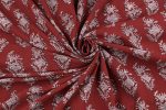Madder Red Handblock Bagh Printed Cotton Fabric - Image 3