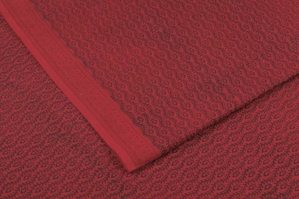 Ruby Red Handblock Bagh Printed Cotton Fabric