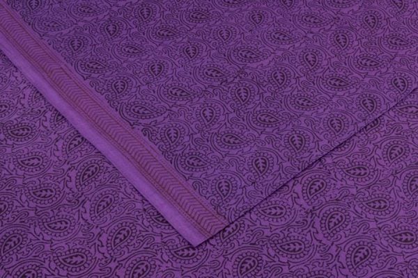 Bright Lavender Purple Handblock Bagh Printed Cotton Fabric