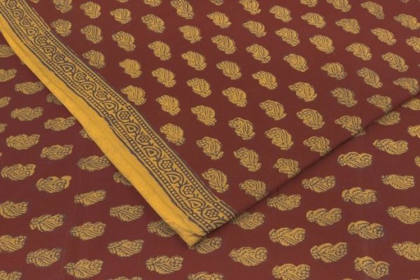 Pre-Cut 1.20m Madder Red Handblock Bagh Printed Cotton Fabric