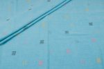Sky Blue – Woven Design Handloom Pure Soft Cotton Fabric