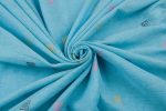 Sky Blue – Woven Design Handloom Pure Soft Cotton Fabric - Image 3