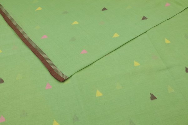 Pre-Cut 1.75m Parrot Green – Woven Design Handloom Pure Soft Cotton Fabric