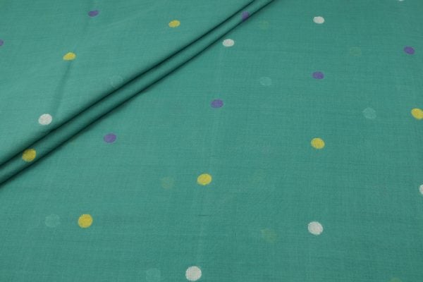 Pre-Cut 2.20m Seagrass Green – Woven Design Handloom Pure Soft Cotton Fabric