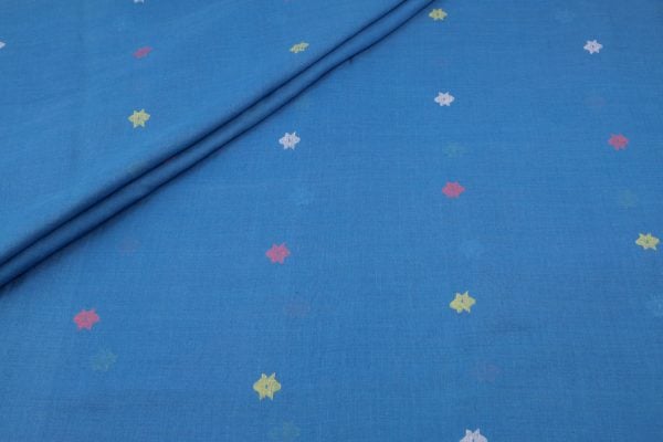 Cornflower Blue – Woven Design Handloom Pure Soft Cotton Fabric