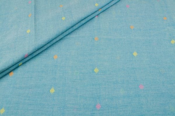 Powder Blue – Woven Design Handloom Pure Soft Cotton Fabric