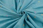 Powder Blue – Woven Design Handloom Pure Soft Cotton Fabric - Image 3
