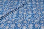 Cornflower Blue – Floral Handblock Printed 100% Pure Cotton Fabric