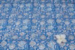 Cornflower Blue – Floral Handblock Printed 100% Pure Cotton Fabric - Image 2