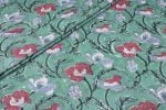 Seagrass Green – Floral Handblock Printed 100% Pure Cotton Fabric