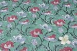 Seagrass Green – Floral Handblock Printed 100% Pure Cotton Fabric - Image 2