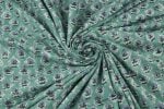 Seagrass Green – Floral Handblock Printed 100% Pure Cotton Fabric - Image 3